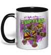 Чашка з кольоровою ручкою Ninja turtles art Чорний фото