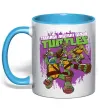 Чашка з кольоровою ручкою Ninja turtles art Блакитний фото