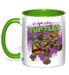 Чашка з кольоровою ручкою Ninja turtles art Зелений фото