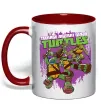 Чашка з кольоровою ручкою Ninja turtles art Червоний фото