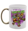 Чашка з кольоровою ручкою Ninja turtles art Золото фото
