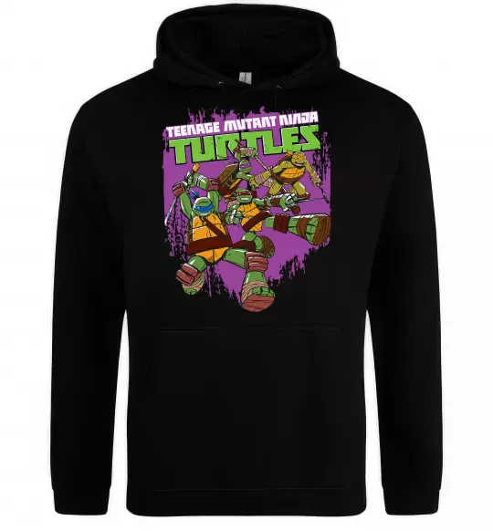 Чоловіча толстовка (худі) Ninja turtles art Чорний фото