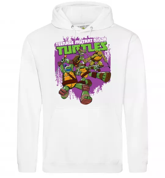 Чоловіча толстовка (худі) Ninja turtles art Білий фото