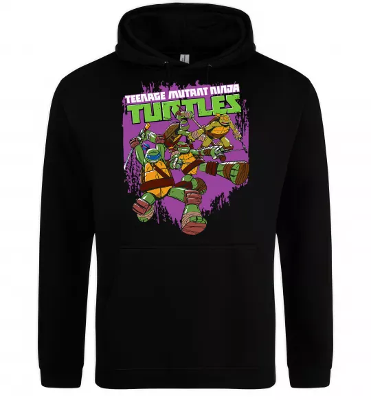 Жіноча толстовка (худі) Ninja turtles art Чорний фото