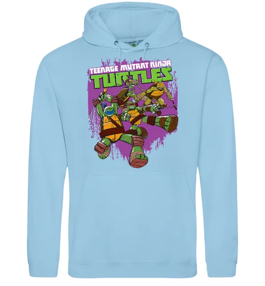 Женская толстовка (худи) Ninja turtles art Голубой фото