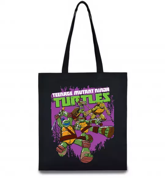 Еко-сумка Ninja turtles art Чорний фото