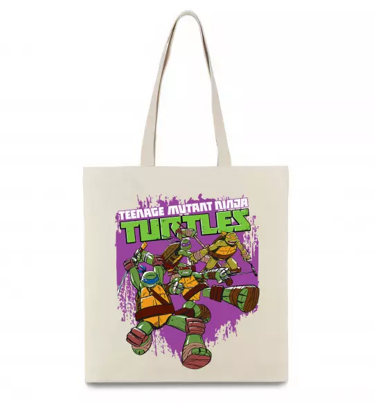 Еко-сумка Ninja turtles art Бежевий фото