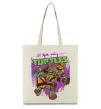Еко-сумка Ninja turtles art Бежевий фото