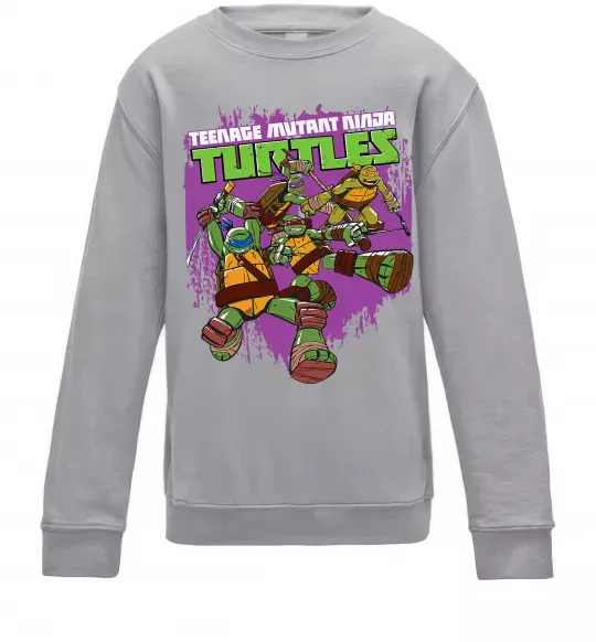 Дитячий світшот Ninja turtles art Сірий меланж фото