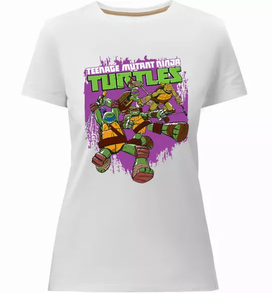 Жіноча преміум футболка Ninja turtles art Білий фото