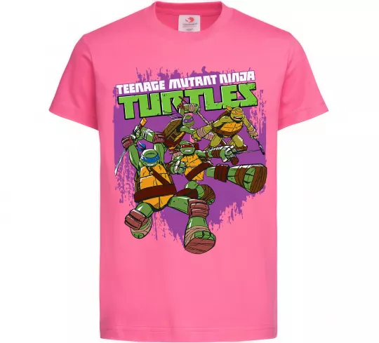 Дитяча футболка Ninja turtles art Яскраво-рожевий фото