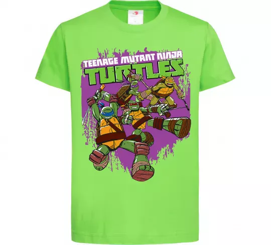 Дитяча футболка Ninja turtles art Лаймовий фото