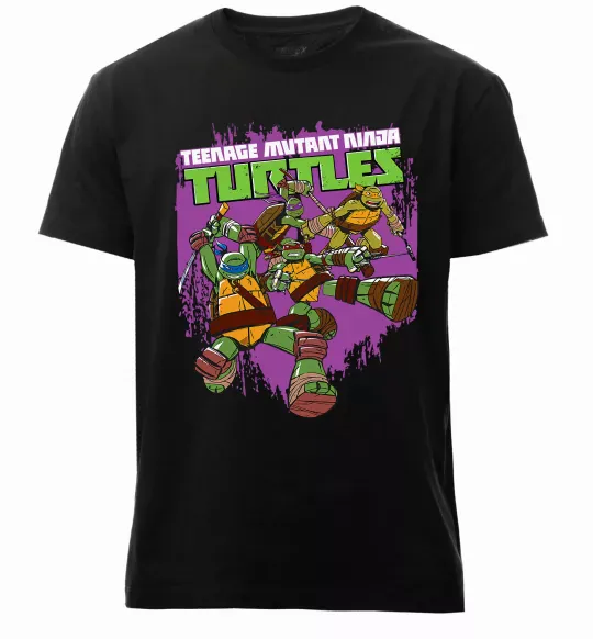 Чоловіча преміум футболка Ninja turtles art Чорний фото