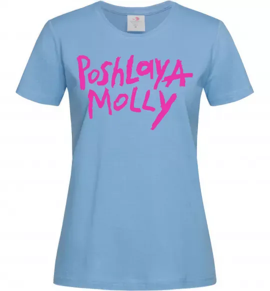 Жіноча футболка Poshlaya Molly logo Блакитний фото