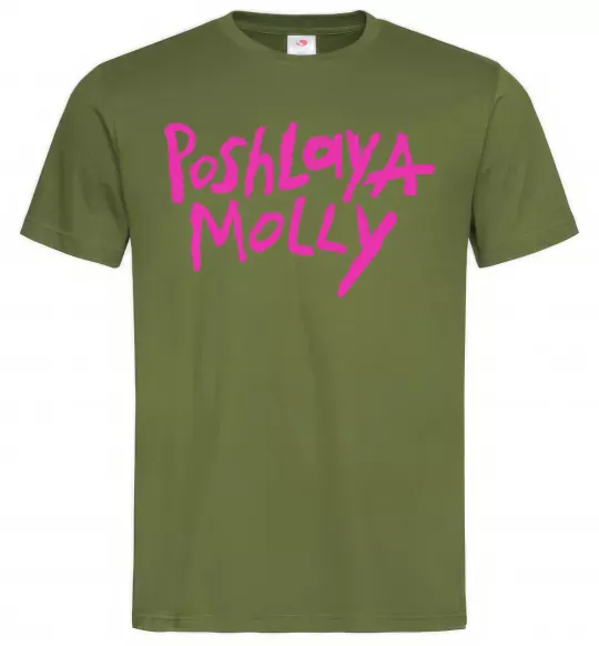 Чоловіча футболка Poshlaya Molly logo Оливковий фото