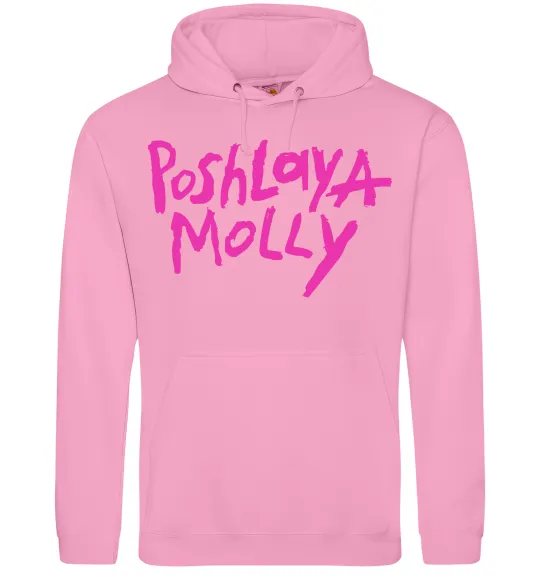 Мужская толстовка (худи) Poshlaya Molly logo Розовый фото