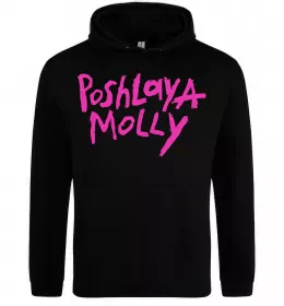 Мужская толстовка (худи) Poshlaya Molly logo Черный фото