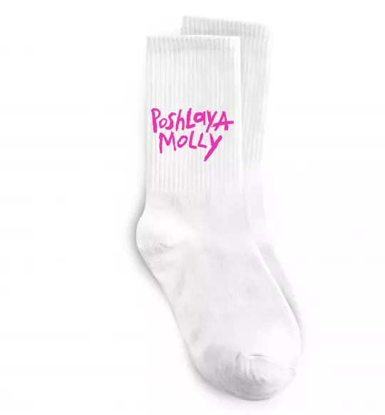 Носки Poshlaya Molly logo Белый фото
