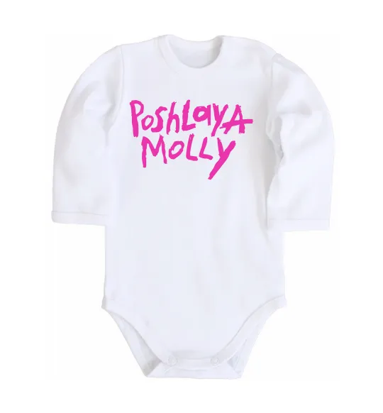 Детский боди Poshlaya Molly logo Белый фото