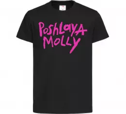 Детская футболка Poshlaya Molly logo Черный фото