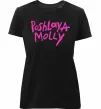 Женская премиум футболка Poshlaya Molly logo Черный фото