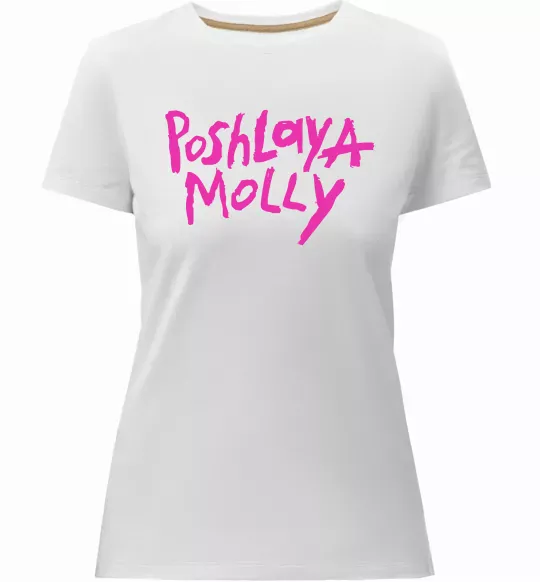Женская премиум футболка Poshlaya Molly logo Белый фото