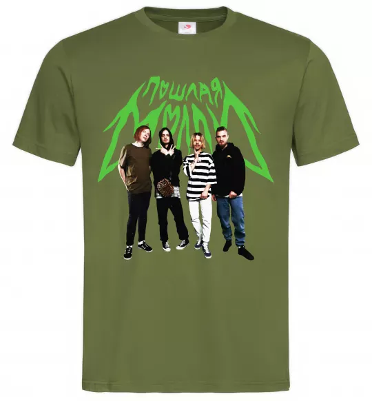 Чоловіча футболка Пошлая Моллі гурт Оливковий фото