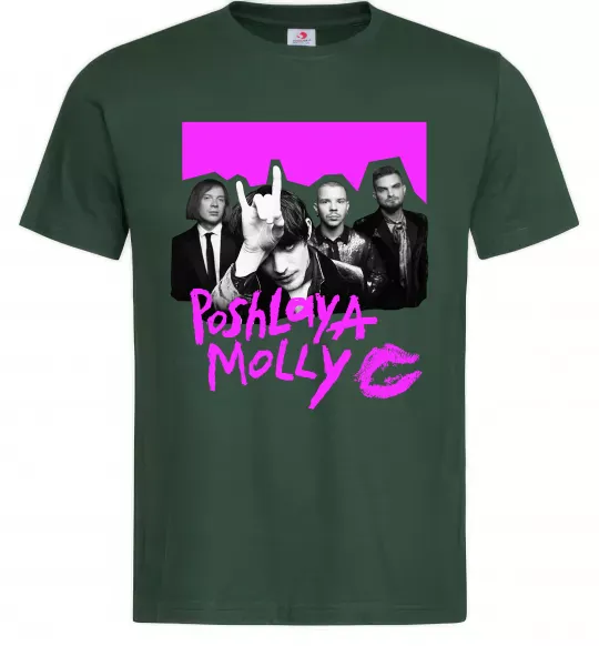 Мужская футболка Poshlaya Molly band pink Темно-зеленый фото
