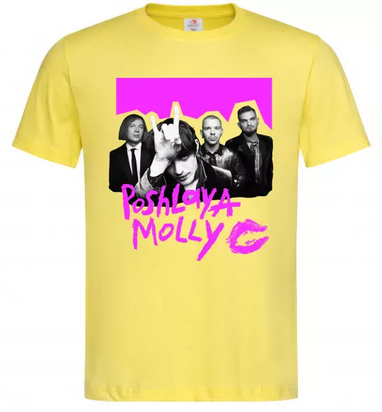 Мужская футболка Poshlaya Molly band pink Лимонный фото