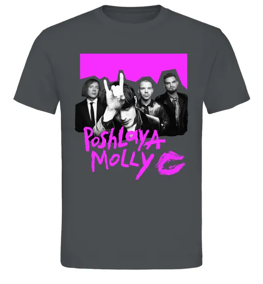 Мужская футболка Poshlaya Molly band pink Графит фото
