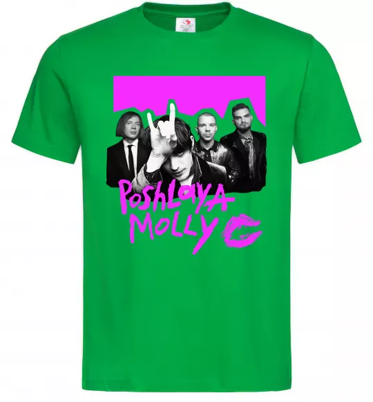Мужская футболка Poshlaya Molly band pink Зеленый фото