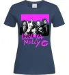 Жіноча футболка Poshlaya Molly band pink Темно-синій фото