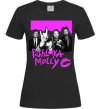 Жіноча футболка Poshlaya Molly band pink Чорний фото