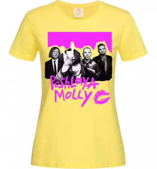Жіноча футболка Poshlaya Molly band pink Лимонний фото