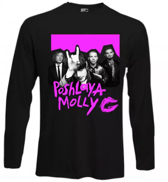 Лонгслів Poshlaya Molly band pink Чорний фото