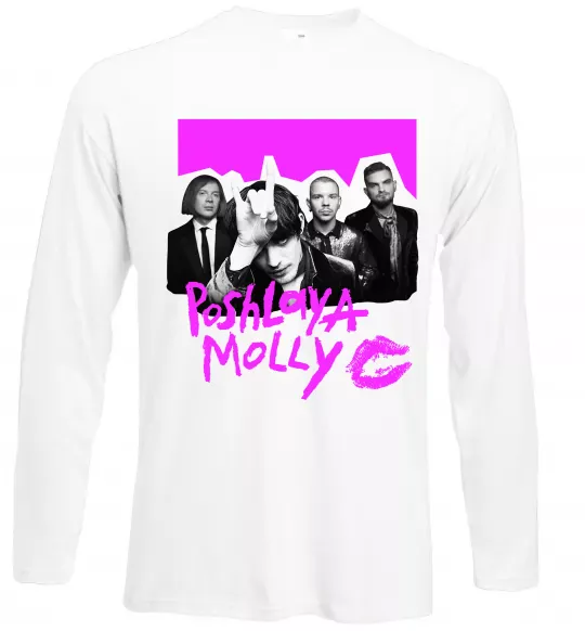 Лонгслів Poshlaya Molly band pink Білий фото