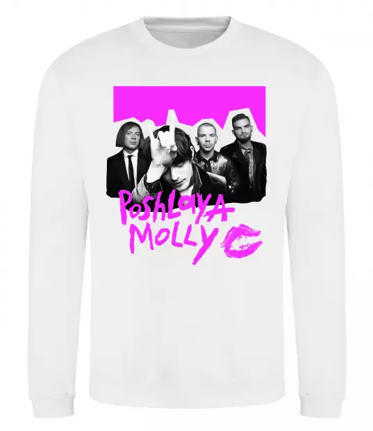 Свитшот Poshlaya Molly band pink Белый фото