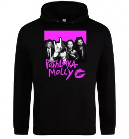 Мужская толстовка (худи) Poshlaya Molly band pink Черный фото