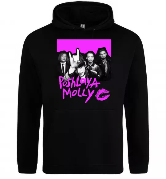 Жіноча толстовка (худі) Poshlaya Molly band pink Чорний фото