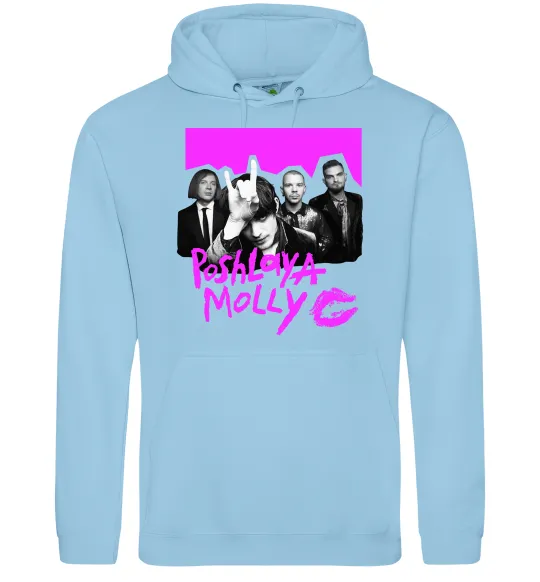 Жіноча толстовка (худі) Poshlaya Molly band pink Блакитний фото
