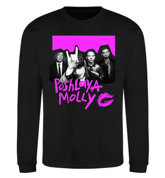 Світшот Poshlaya Molly band pink Чорний фото