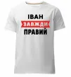 Мужская премиум футболка Іван завжди правий Белый фото