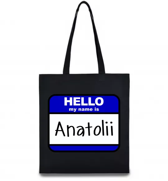 Еко-сумка Hello my name is Anatolii Чорний фото