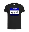 Детская футболка Hello my name is Anatolii Черный фото