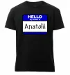 Мужская премиум футболка Hello my name is Anatolii Черный фото