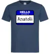 Мужская футболка Hello my name is Anatolii Темно-синий фото
