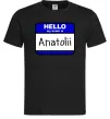 Мужская футболка Hello my name is Anatolii Черный фото