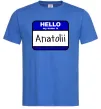 Мужская футболка Hello my name is Anatolii Ярко-синий фото