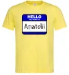Мужская футболка Hello my name is Anatolii Лимонный фото