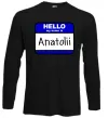 Лонгслів Hello my name is Anatolii Чорний Лонгслів Hello my name is Anatolii Чорний фото